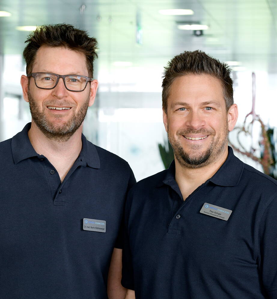 Dr. med. Martin Röthlisberger und Theo Solinger | Hüftspezialisten | Ortho Cham Zug